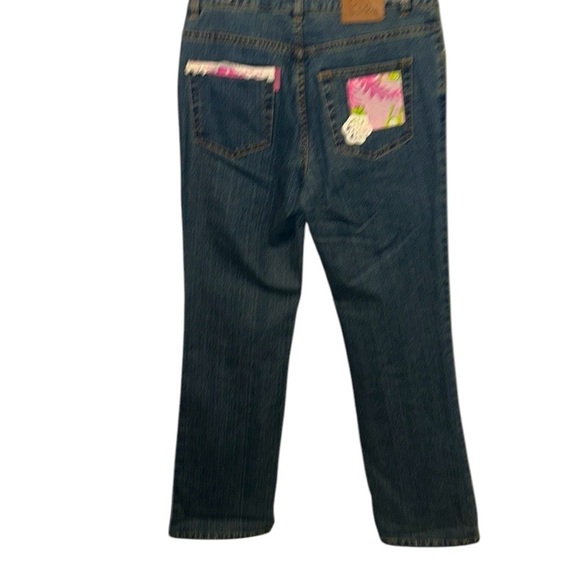 Lilly Pulitzer Patch Work Beaded Floral Denim Jeans Like New Rare Women’s Size 6 - Picture 13 of 15